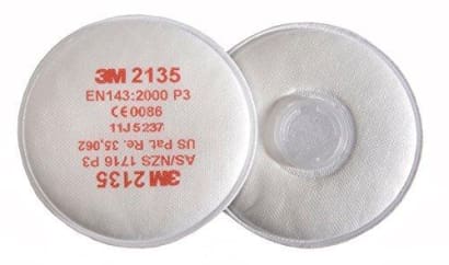 3m 2135 p3 filter used on half face & full masks (10 pairs)