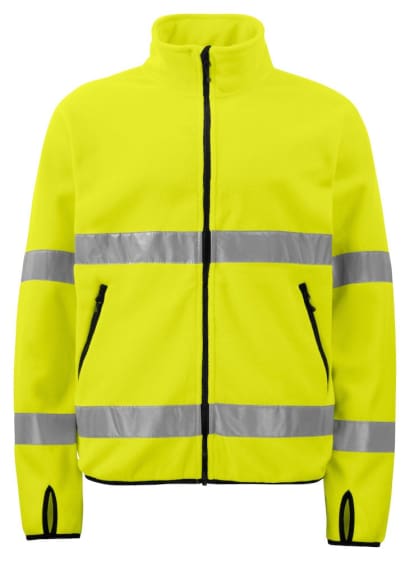 6327 high-vis polar fleece jacket by projob - en iso 20471 class 3 certified