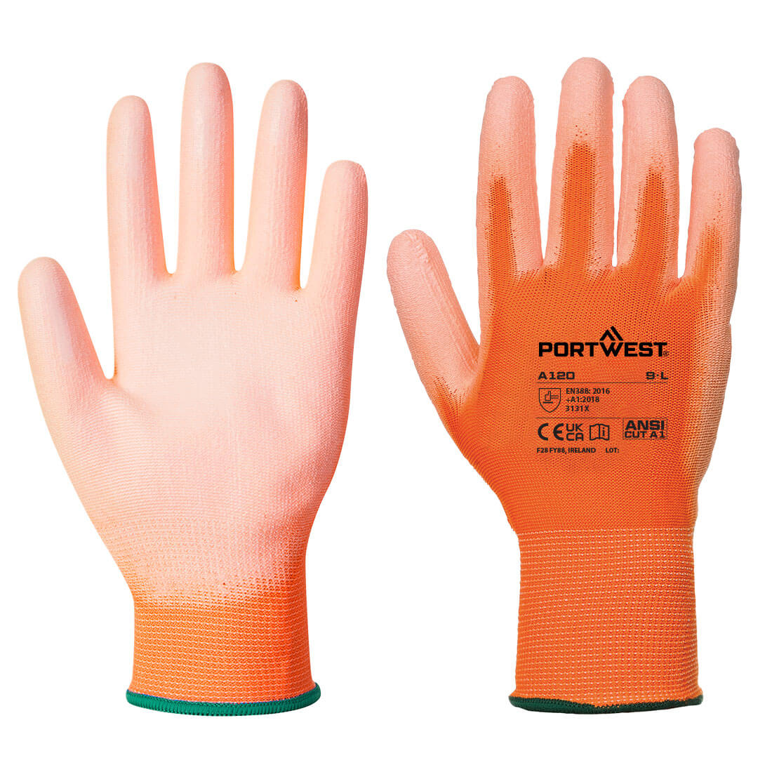 Portwest Grip 13 PU Palm Glove Handling Gloves-A120 (12pr Pack)