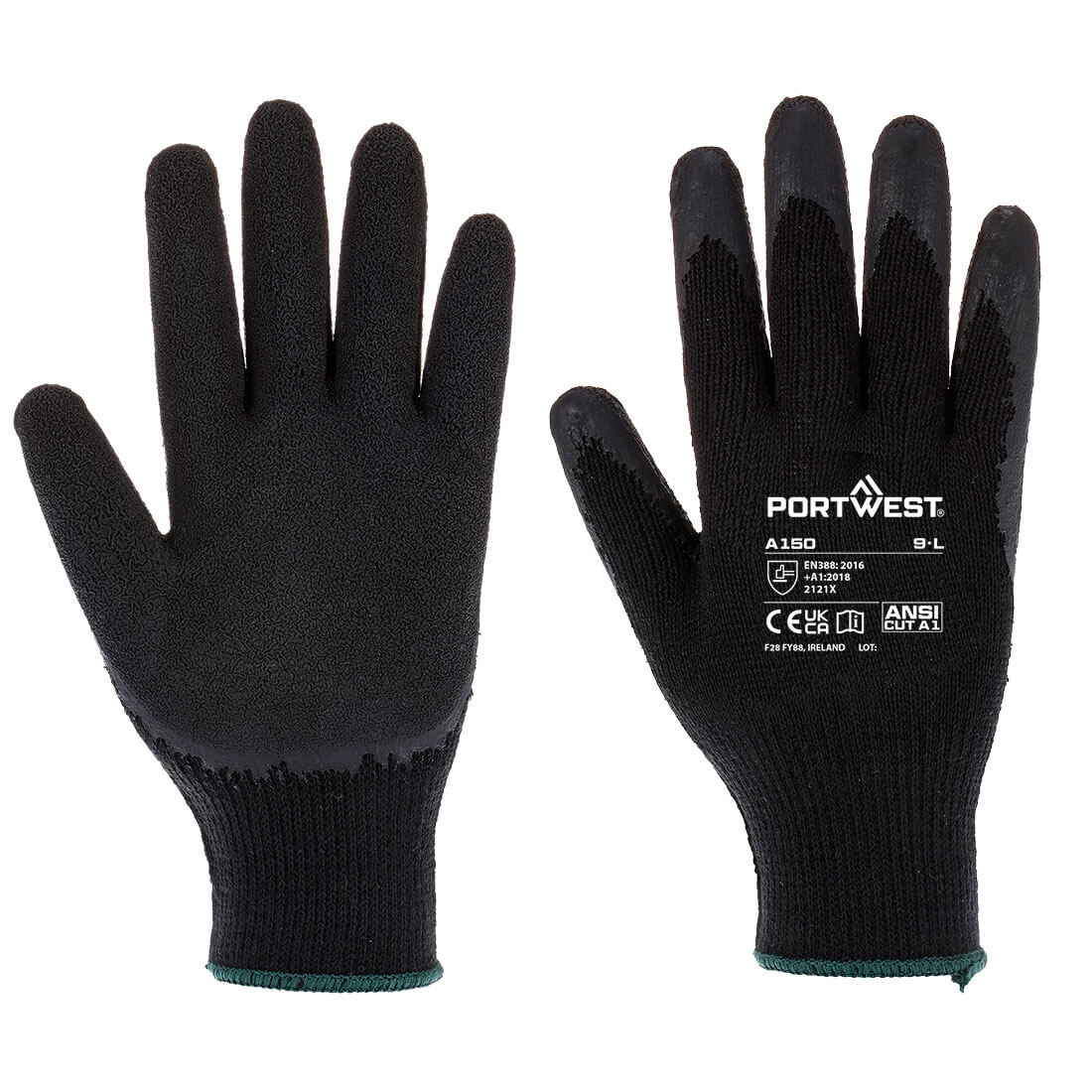 Portwest Grip 10 Latex Economy Builders Grip Glove-A150 eco (12pr PK)