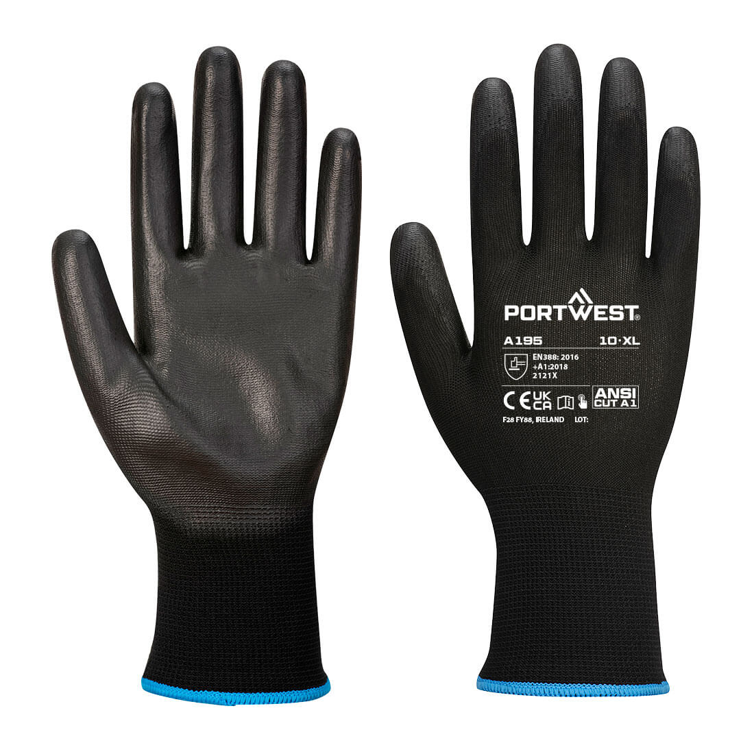 Portwest Grip 13 PU Touchscreen Glove Assembly Precision work glove -A195 (12prs)