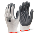 Beeswift Nitrile Coated Polyester Safety Gloves Grey Ec7N  Hand Protection Active-Workwear 35% polyester 65% Nitrile coated palm and fingers. Ventilated back. Lightweight for maximum dexterity and comfort with sensitivity. Suitable for general assembly handling and engineering applications EN388: 2016