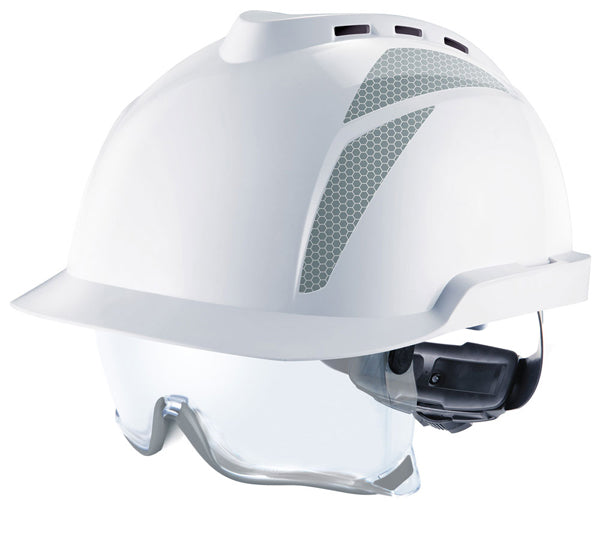 MSA V-Gard 930 Vented Safety Helmet with Integrated Eye Protection-MSAGVC1