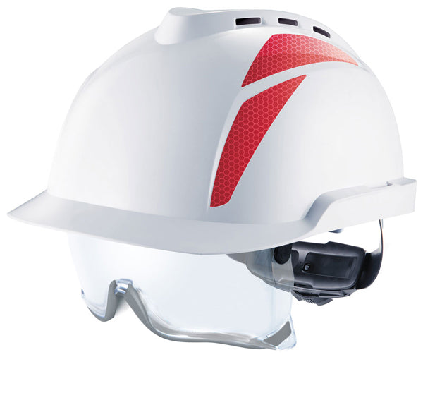 MSA V-Gard 930 Vented Safety Helmet with Integrated Eye Protection-MSAGVC1