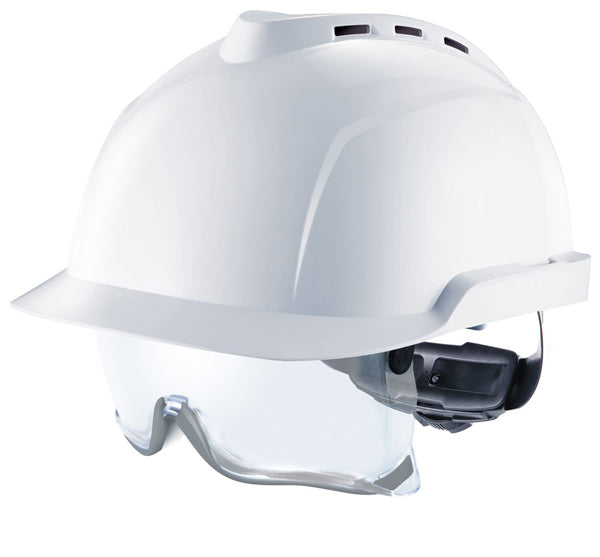 MSA V-Gard 930 Vented Safety Helmet with Integrated Eye Protection-MSAGVC1