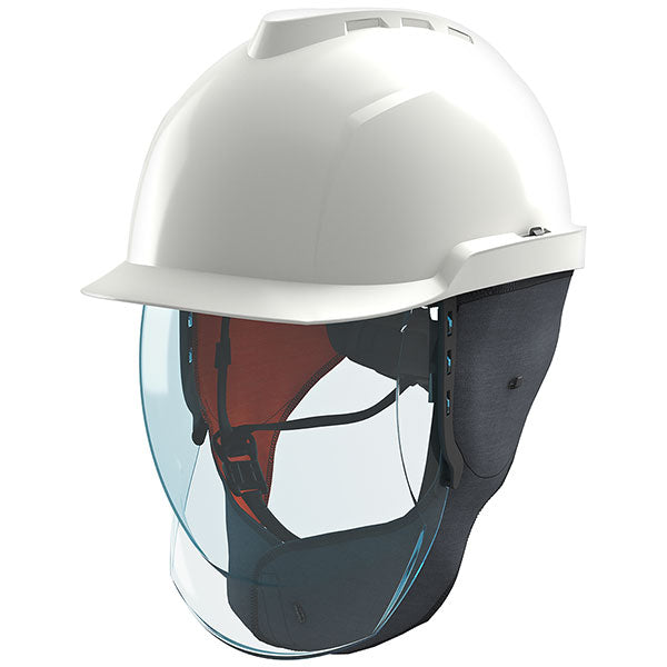 MSA V-Gard 950 Class 2 Electrician Safety Helmet with Face Shield-MSAGVF1A-C0AA