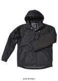 Apache ATS Waterproof Padded Men's Work Jacket-ATSWPJ Workwear Jackets & Fleeces Active-Workwear The ATS Waterproof Jacket is padded providing a good degree of warmth on a cold day. All seams are sealed to avoid water ingress. Fitted with a removable, integral storm hood with draw cord feature. The jacket features hard wearing extra panels to the shoulders and lower arms and secure elasticated cuffs. With two large side pockets and an internal zipped pocket.