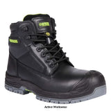 Apache Black Waterproof Composite ESD Safety Boot GTS Outsole Cranbrook is designed for your comfort, performance and style. In addition to this, the Cranbrook has many other benefits, it is tested and certified to ESD standards, the upper leather is full grain cow leather, the boot is 100% non metallic.