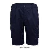 Navy Cargo Shorts with Elasticated Waist and Multiple Pockets