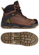 Apache s3 waterproof steel toe all-terrain safety boot (sizes 5-13) - ranger brown