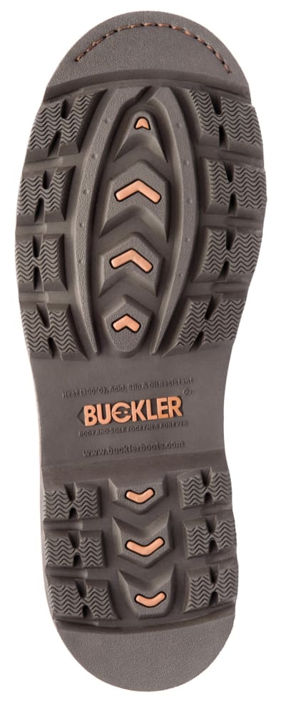 B750 buckbootz hardwearing safety lace boot in dark brown - waterproof goodyear welted