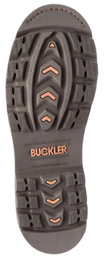 B750 buckbootz hardwearing safety lace boot in dark brown - waterproof goodyear welted