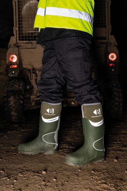 Bbz8000 buckbootz s5 360° high visibility neoprene/rubber safety wellington boot with ankle protection - ultimate