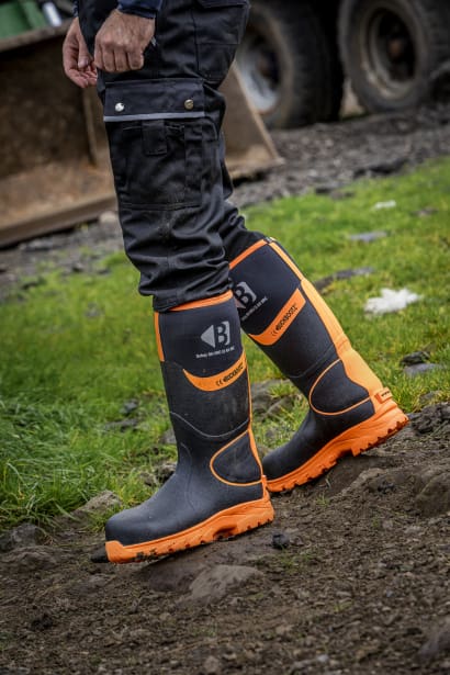 Bbz8000 buckbootz s5 360° high visibility neoprene/rubber safety wellington boot with ankle protection - ultimate