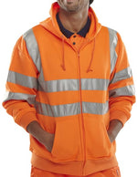 Beeswift b-seen hi vis hoody hooded zipped sweatshirt en471 class 3 ris 3279 - bshssen