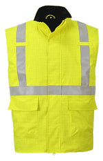 Bizflame anti static hi viz ris 3279 flame retardant bodywarmer gilet fras- s776