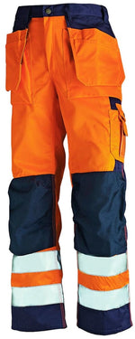 Blaklader hi vis kneepad trousers with nail pockets class 2 -1533 advanced craftsmen workwear