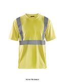 Blaklader High Visibility V Neck Breathable Tee Shirt - 3313 1009 Hi Vis Tops Active-Workwear A comfy, fluorescent T-shirt with V neck and short sleeves. The fabric has good breathability and is certified to EN 471/EN ISO 20471 Class 2, high visibility clothing.