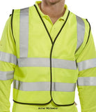 BSeen En471 Short Hi Vis Safety Vest App G Beeswift Yellow - Wcengsh Hi Vis Tops Active-Workwear  Short length vest suitable for scaffold. EN471 Class 1. 100% polyester. Velcro fastening. Reflective material 