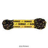 Dewalt Blister Pack Laces Black Yellow-DWF90006/Bkyel Miscellaneous Dewalt Active-Workwear DeWalt polyester/cotton 150cm boot laces. A suitable replacment for all colours of DeWalt safety footwear.