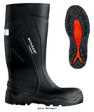 Dunlop Purofort Thermo To -20°C Full Safety Steel toe and Midsole Wellington Boot - C762041 Wellingtons Active-Workwear The ideal Purofort plus work boot for the construction & infrastructure sector. This boot has the highest non-slip certification, SRC. The shaped shaft offers a safe fit and the reinforced insole provides improved gripping properties and prevents sprained ankles. Additional reinforcement in the metatarsal area and the heel offers the foot protection and support when moving. Insulated 
