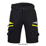 DX4 Holster Pocket Stretch men's work Shorts Portwest DX444 Workwear Shorts & Pirate Trousers Portwest Active-Workwear The DX4 Holster Works Shorts are designed with and uses dynamic 4X stretch fabrics to give maximum range of movement when working in warm weather. The shorts feature a high rise back waistband with side elastication, ensuring protection in all working positions. Generously sized front pockets and multi-functional zip thigh pockets offers secure storage of phone, pens and tools. 