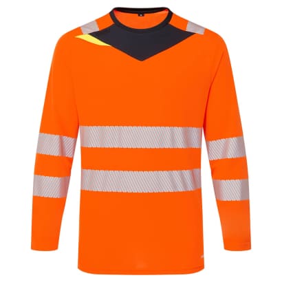 Dx4 long sleeve hi-vis tee shirt - dx416 portwest