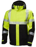 Yellow Helly Hansen ICU 3 layer Hellytech Hi Vis softshell Jacket Class 3 - 71172 Hi Vis Jackets Active-Workwear Our ICU softshell jacket gives you perfect protection against the elements with uncompromised comfort and unbeatable ease of movement. Soft 3-layer Helly Tech® Performance fabric with printed reflectives, ventilation zips, and adjustable hood delivers everything you want and need. Part of the ICU range EN ISO 20471 cl3 Hivis, Cl 2 Size S/M 100% Polyester - 265 g/m² 