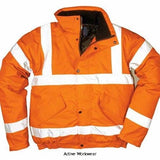 Orange Portwest Standard Hi-Vis Bomber Jacket RIS 3279 XXS to 8XL - S463 Hi Vis Jackets Active-Workwear Comfort and quality are key with this garment coupled with all our usual safety and weatherproof functions. The two-way front zip studded flap and knitted storm cuffs provide ultimate protection. CE certified Taped seams to provide additional protection Extremely water resistant fabric finish, water beads away from fabric surface Reflective tape for increased visibility