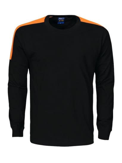 High visibility men’s long sleeve work tee shirt - projob workwear