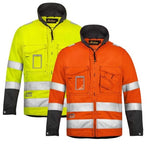 High visibility men’s workwear jacket by snickers - class 3 certified