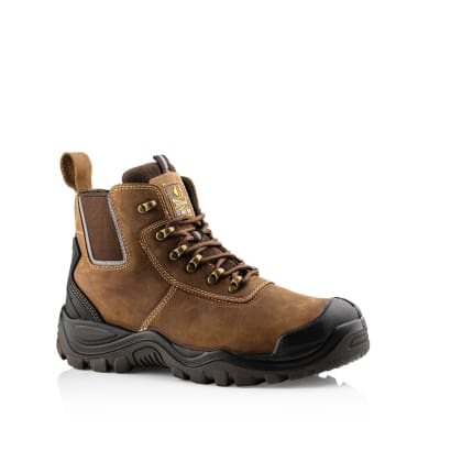 Hyb2br buckbootz buckshot s3 brown waterproof hybridz safety lace/dealer boot - advanced workwear footwear