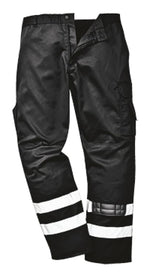 Iona hi viz safety combat work trousers part elasticated waist portwest s917 hi vis trousers active-workwear