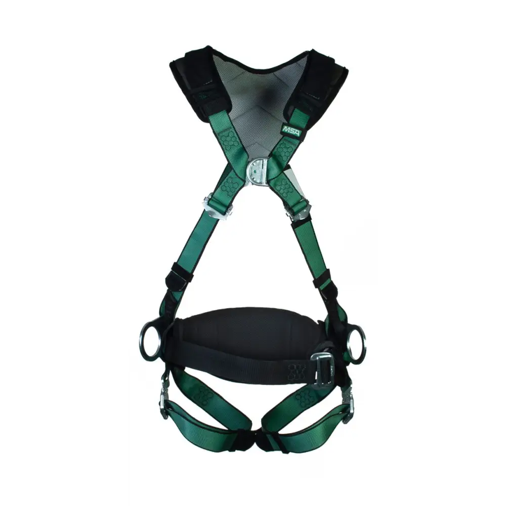 Msa standard v-form back/chest/hip d-ring bayonet harness w/w belt-msa10206055