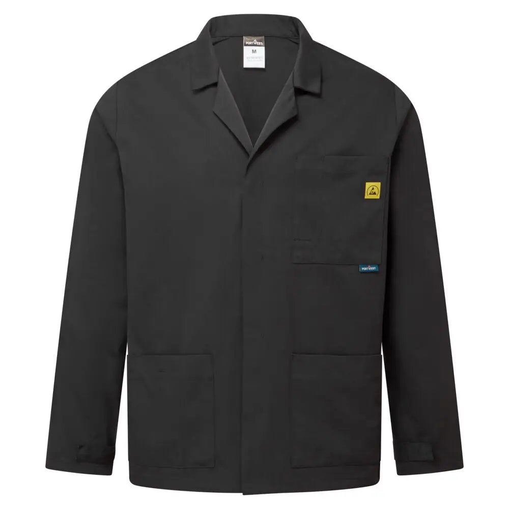 Portwest anti-static esd lab jacket with concealed stud
