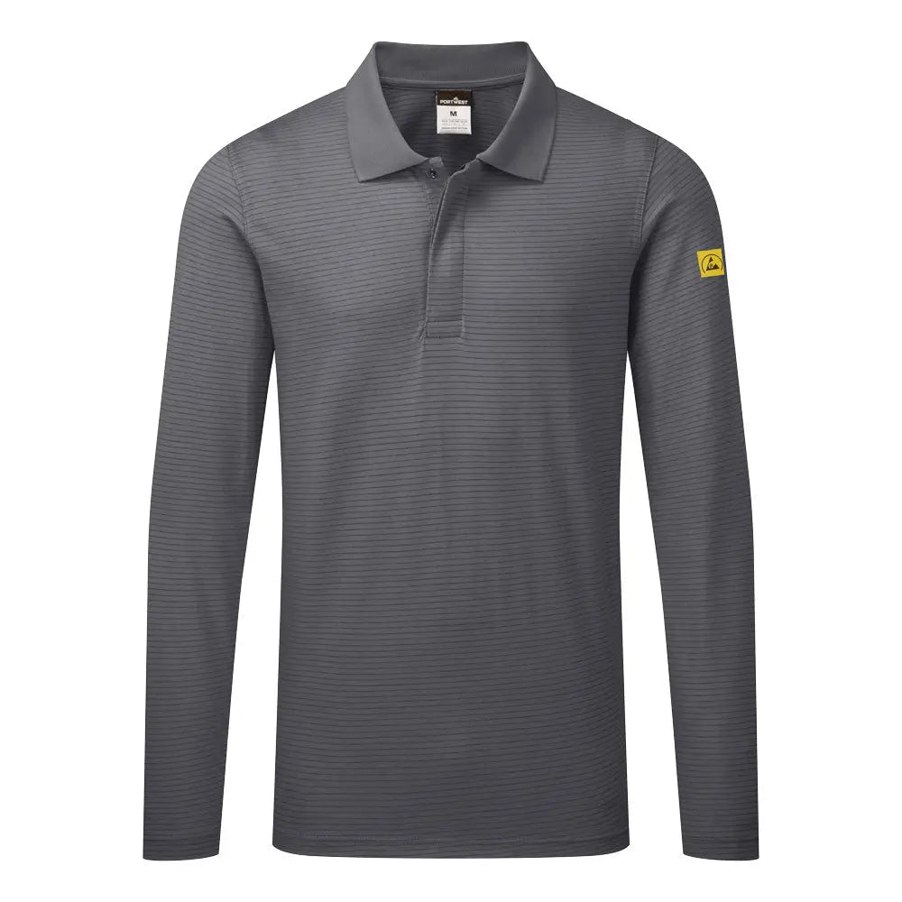 Portwest anti-static esd polo shirt l s high cotton workwear