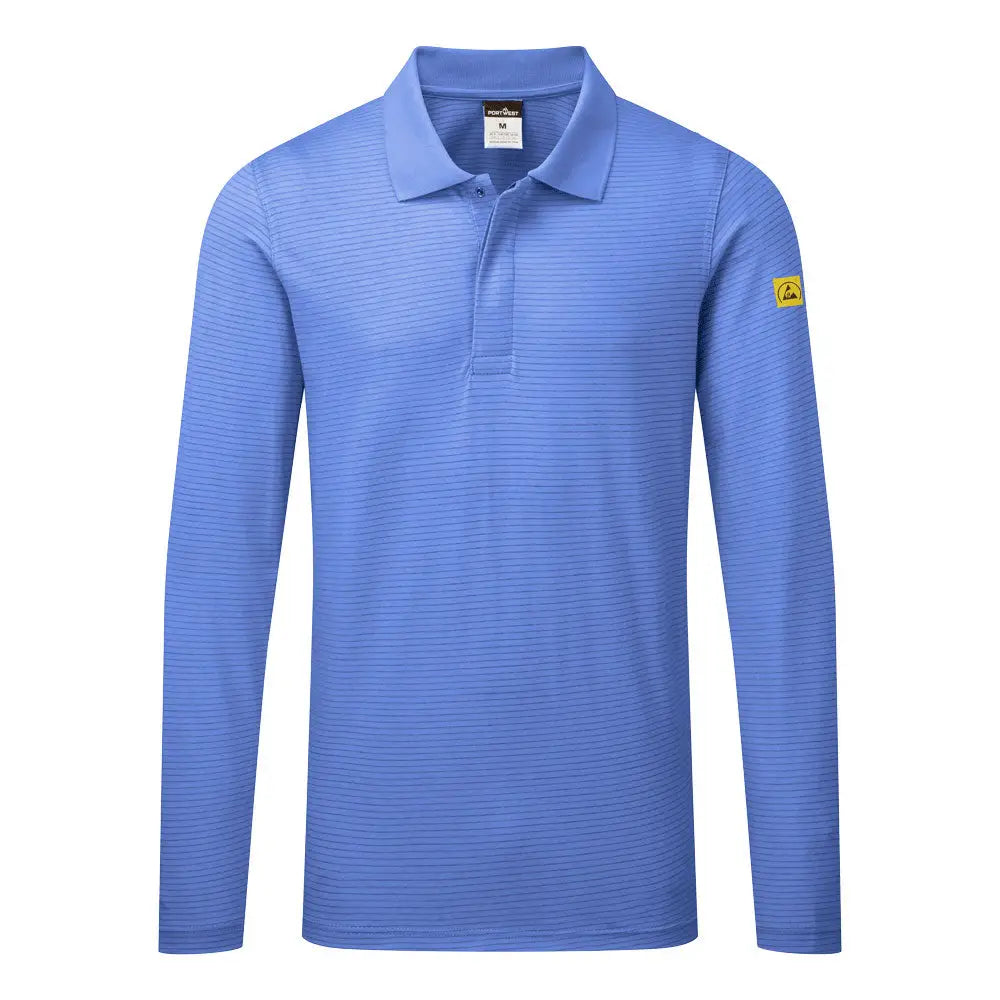Portwest anti-static esd polo shirt l s high cotton workwear