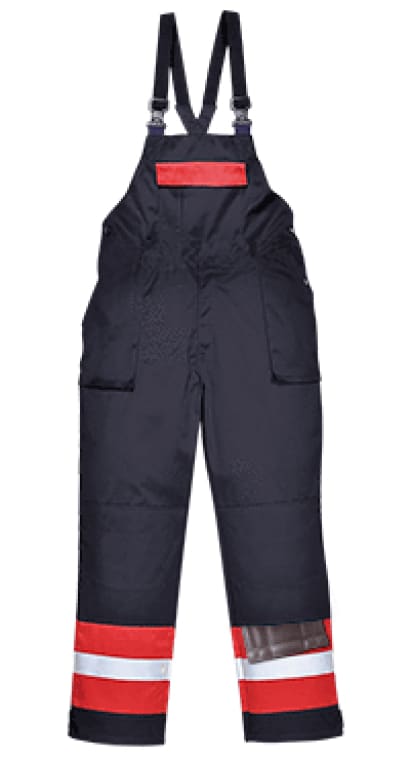 Portwest bizflame plus fire retardent bib and brace enhanced visibility - fr57