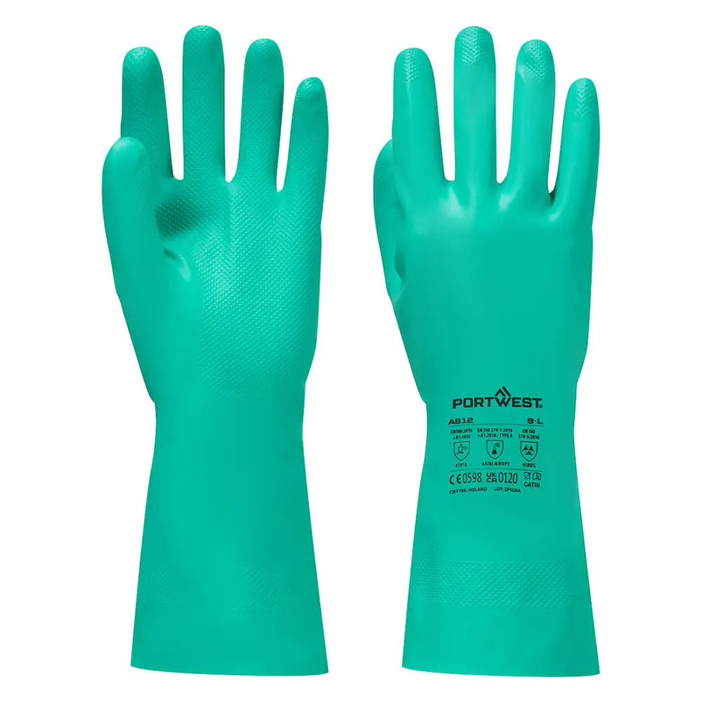 Portwest chem 330 nitrile plus gauntlet 38mm thickness