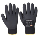Portwest cold 15 nitrile sandy 3/4 dipped winter handling gloves-a146