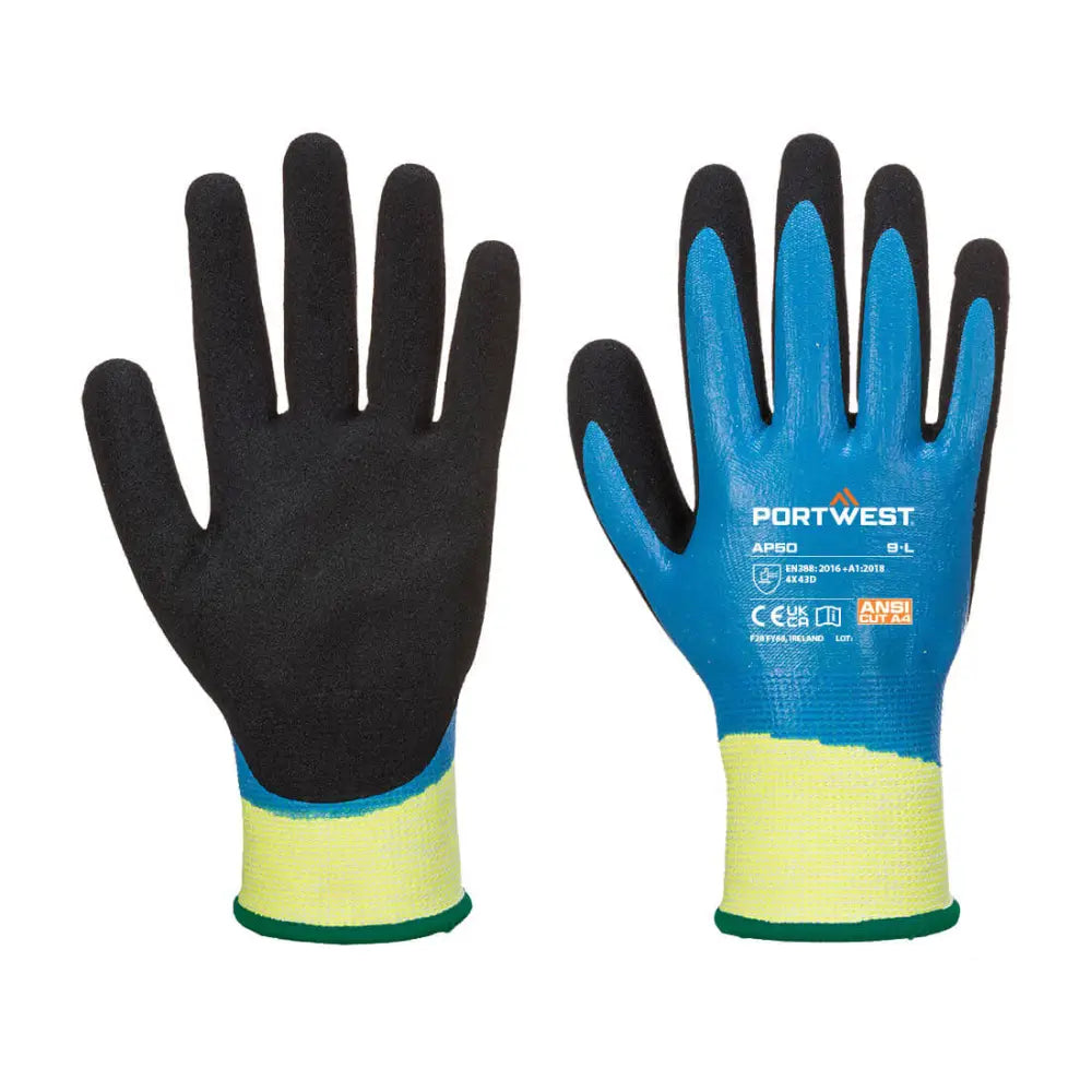 Portwest aqua cut d13 nitrile work gloves for resistance