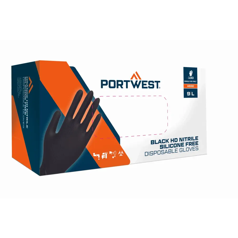 Portwest disp 7 mil disposable gloves with crystal grip