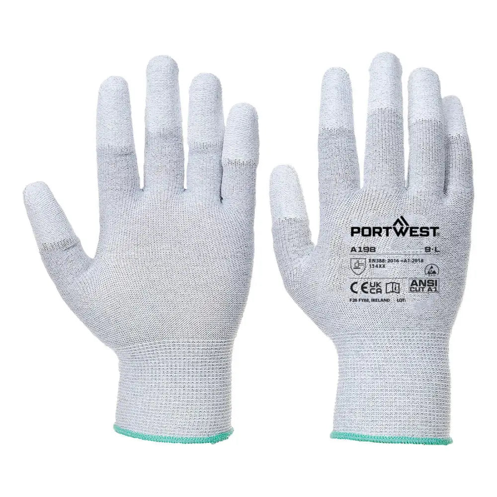 Portwest esd fingertip gloves for electronics workwear