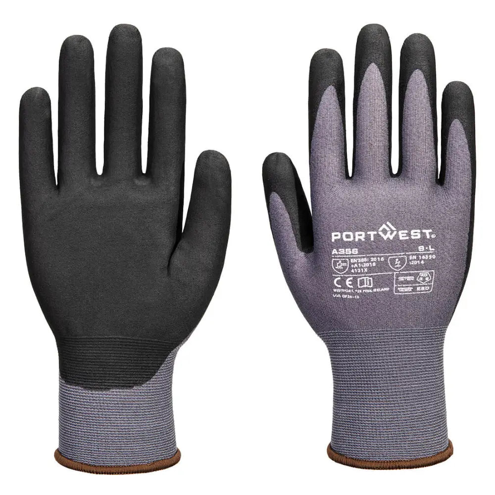 Portwest esd 15 nitrile essential handling glove (pk12) - a356