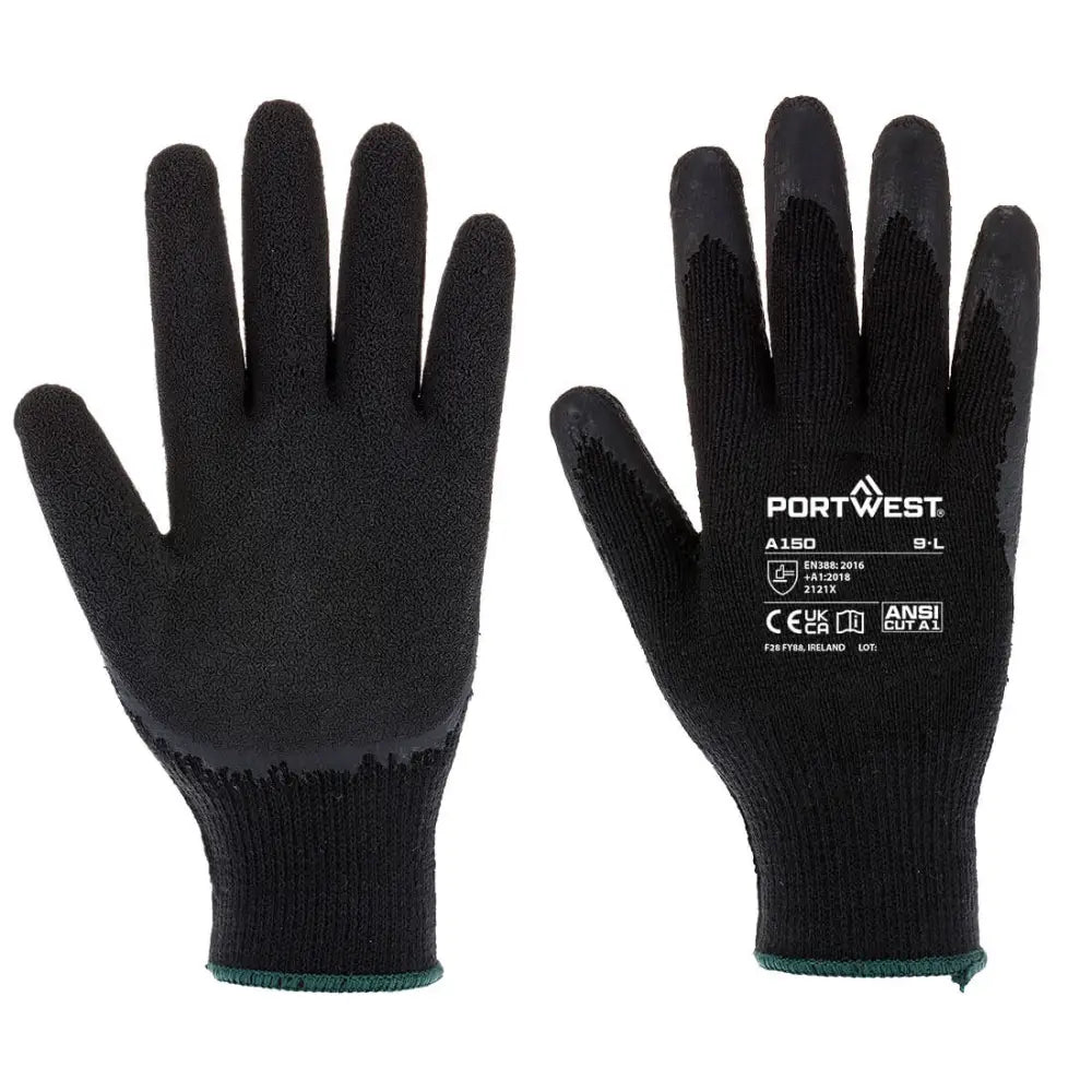 Portwest grip 10 latex economy builders grip glove-a150 eco (12pr pk)