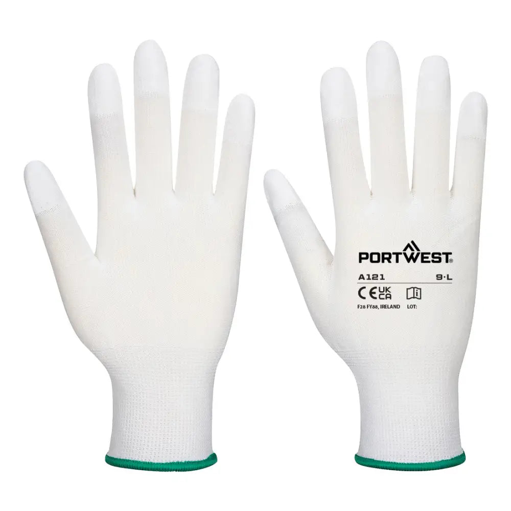 Portwest grip 13 pu fingertip glove assembly gloves -a121 (12prs)
