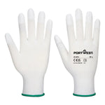 Portwest grip 13 pu fingertip glove assembly gloves -a121 (12prs)