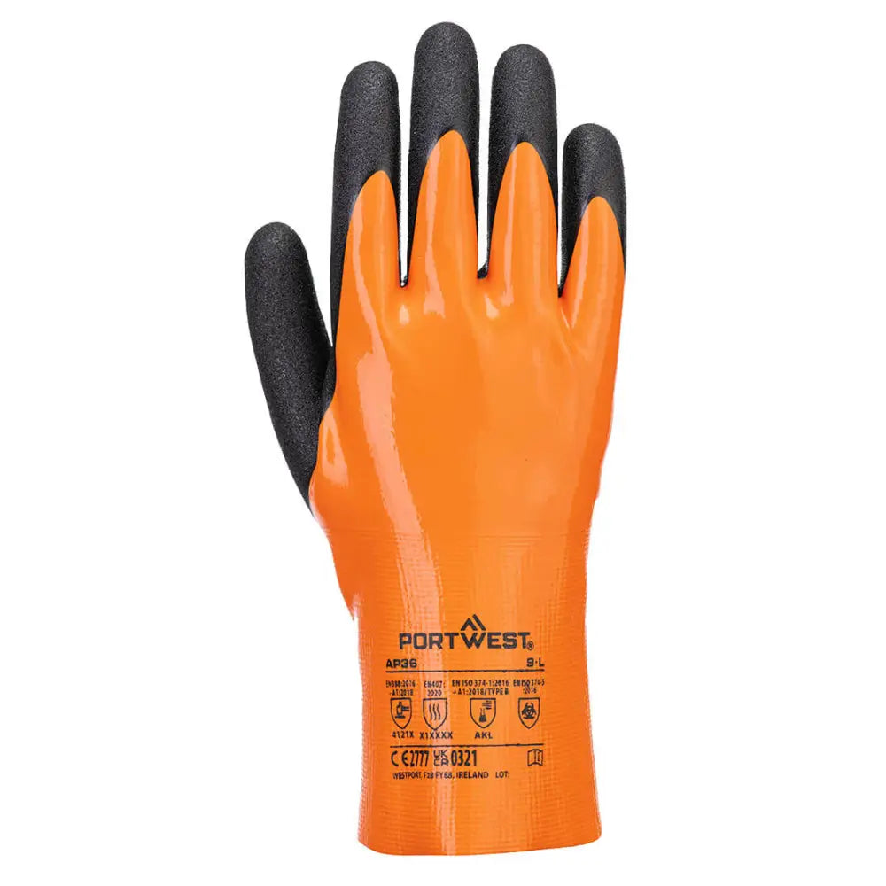 Portwest grip 15 nitrile double gauntlet for heavy duty work