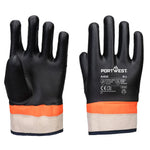 Portwest grip pvc sandy double dipped safety cuff gauntlet gloves - a402