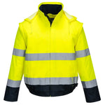 Portwest hi-vis 2-in-1 bomber jacket with chest pocket